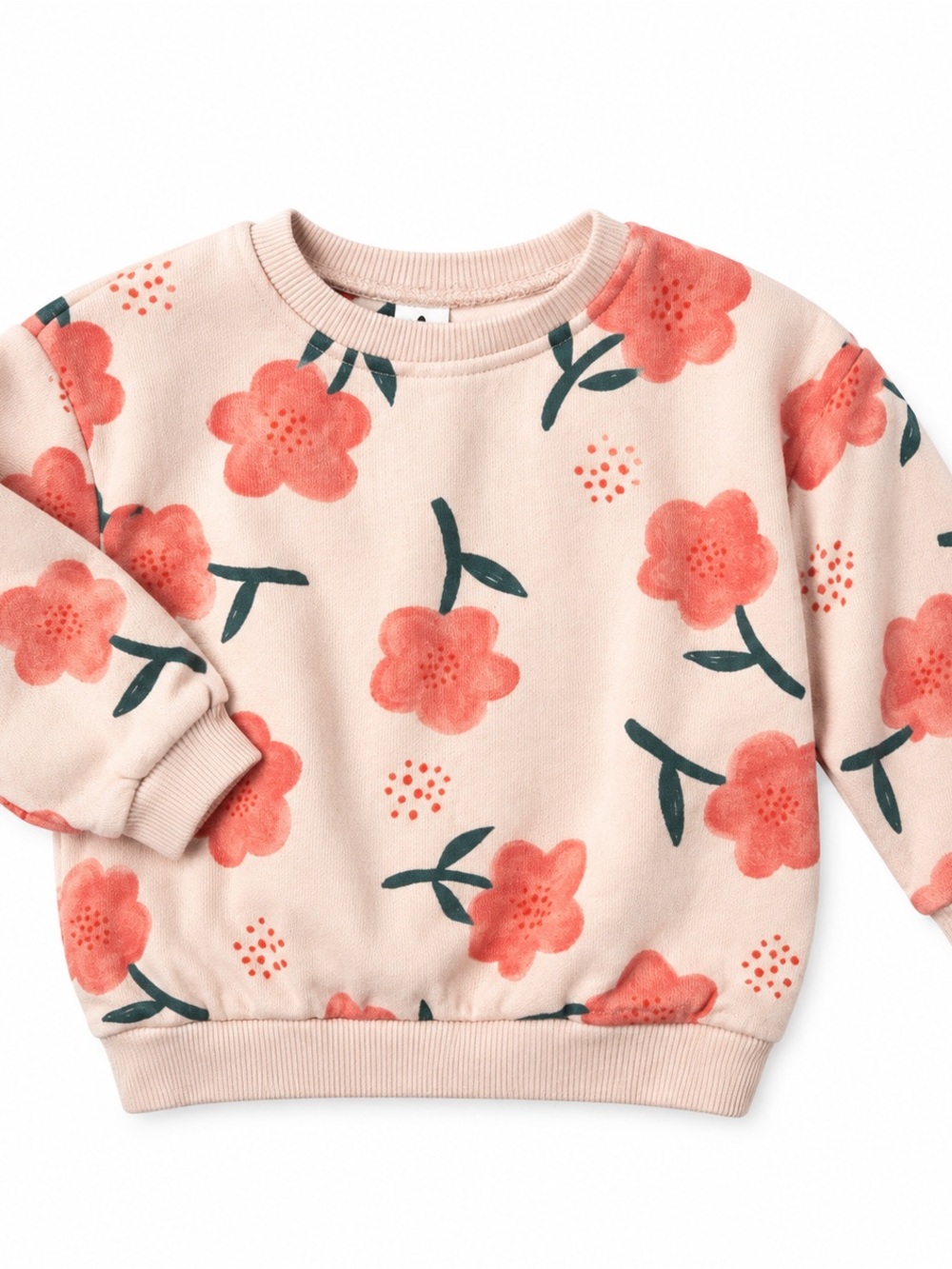 Zara Pink Floral Crewneck Sweater